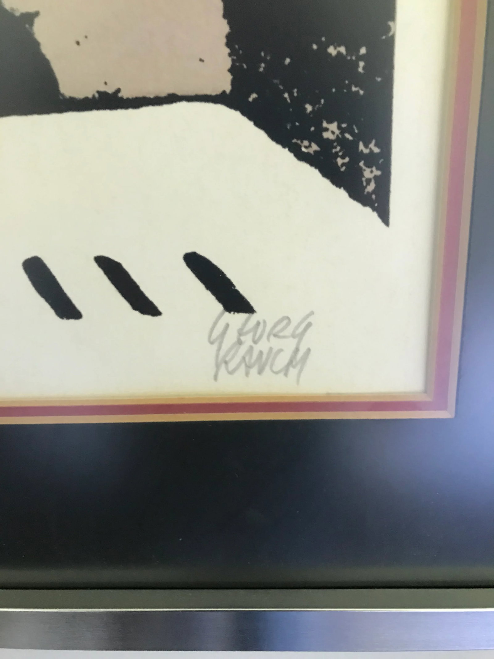 Vintage Mid Century Abstract Piano Player Musician Jazz Georg Rauch Lithograph Signed Numbered, Fram - 9