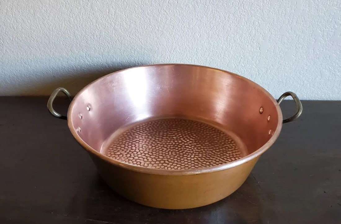 19th Century French Large Copper and Bronze Pan - 11
