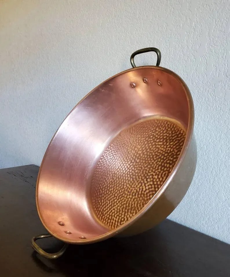 19th Century French Large Copper and Bronze Pan - 2