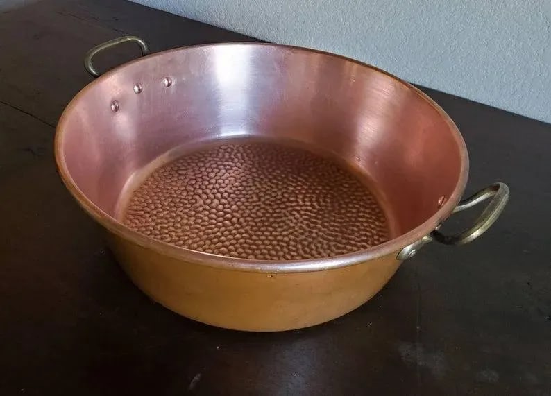 19th Century French Large Copper and Bronze Pan - 5