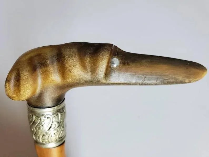 Early 20th Century Hand Carved Italian Greyhound Walking Cane - 2