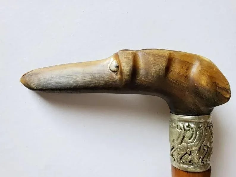 Early 20th Century Hand Carved Italian Greyhound Walking Cane - 3