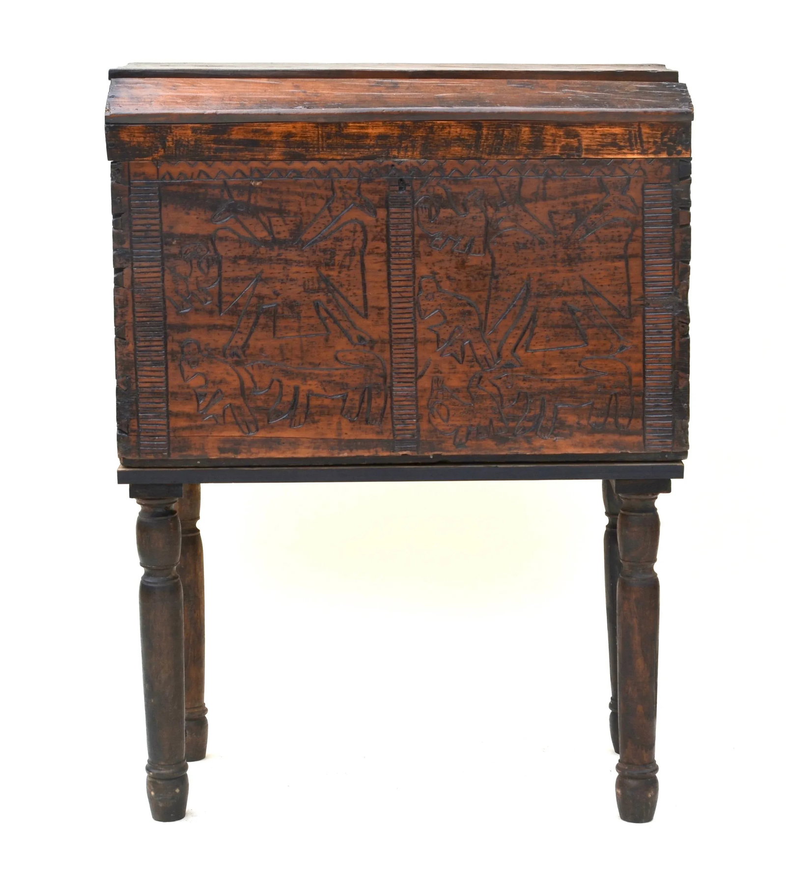Spanish Colonial Wood Carved Chest - 10