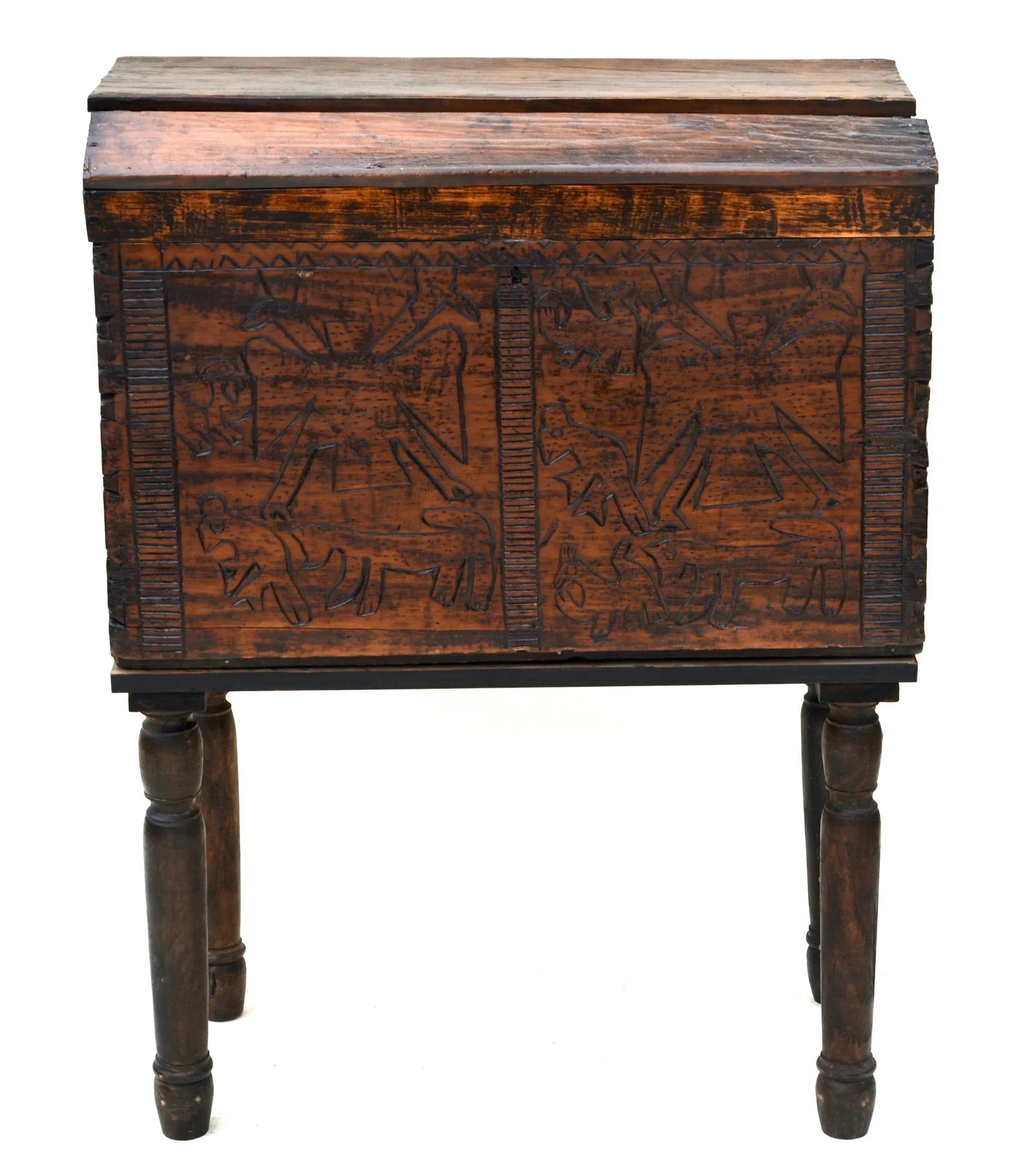 Spanish Colonial Wood Carved Chest - 2