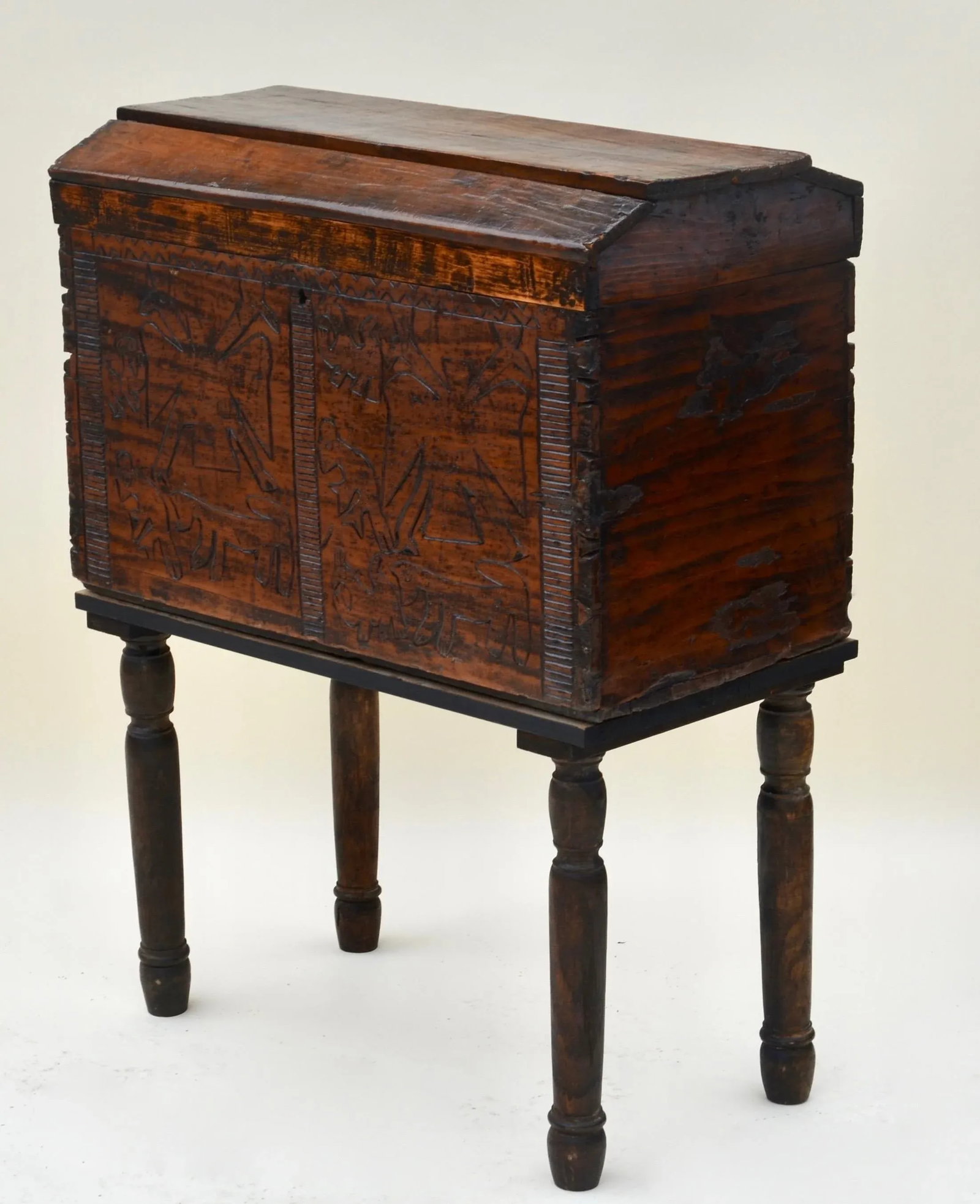 Spanish Colonial Wood Carved Chest - 3