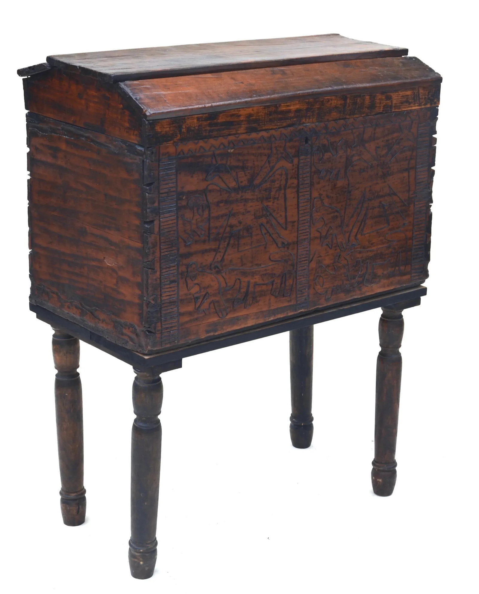 Spanish Colonial Wood Carved Chest - 4
