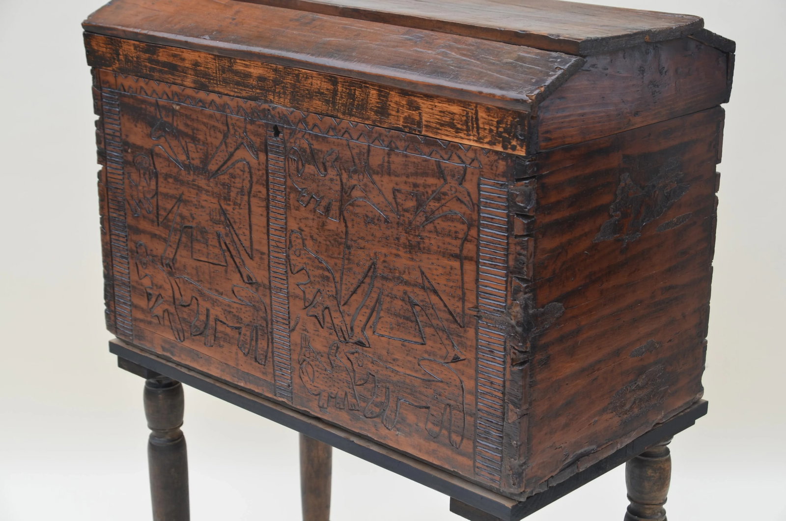 Spanish Colonial Wood Carved Chest - 6