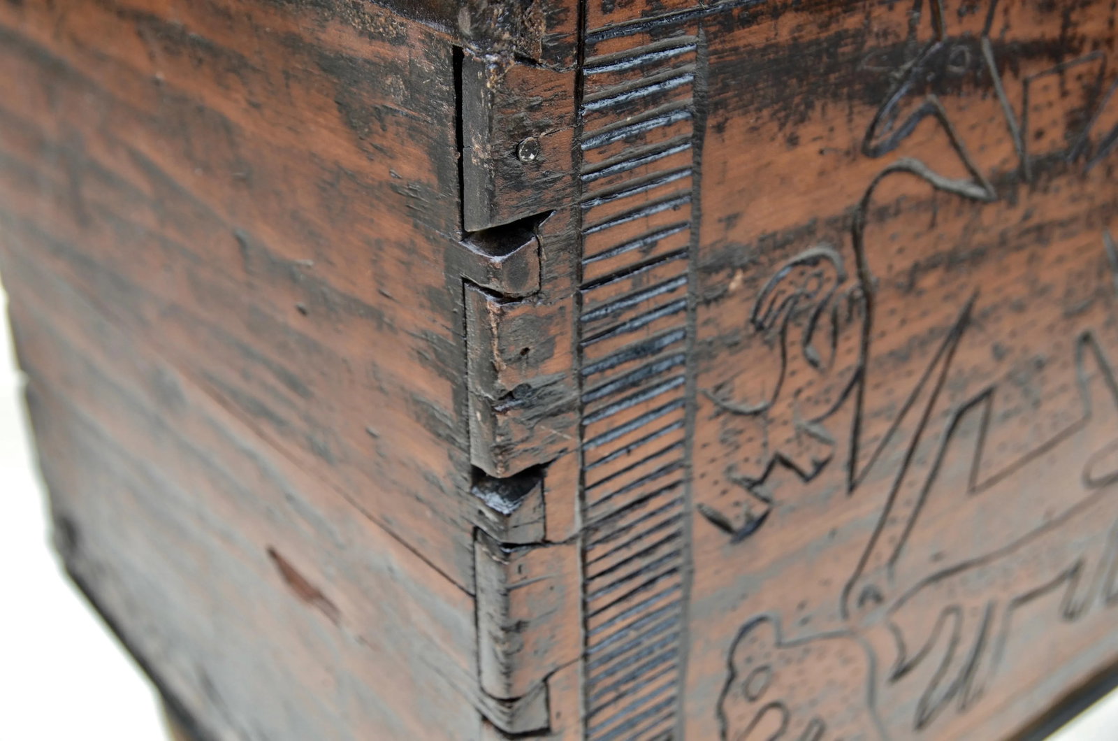 Spanish Colonial Wood Carved Chest - 8