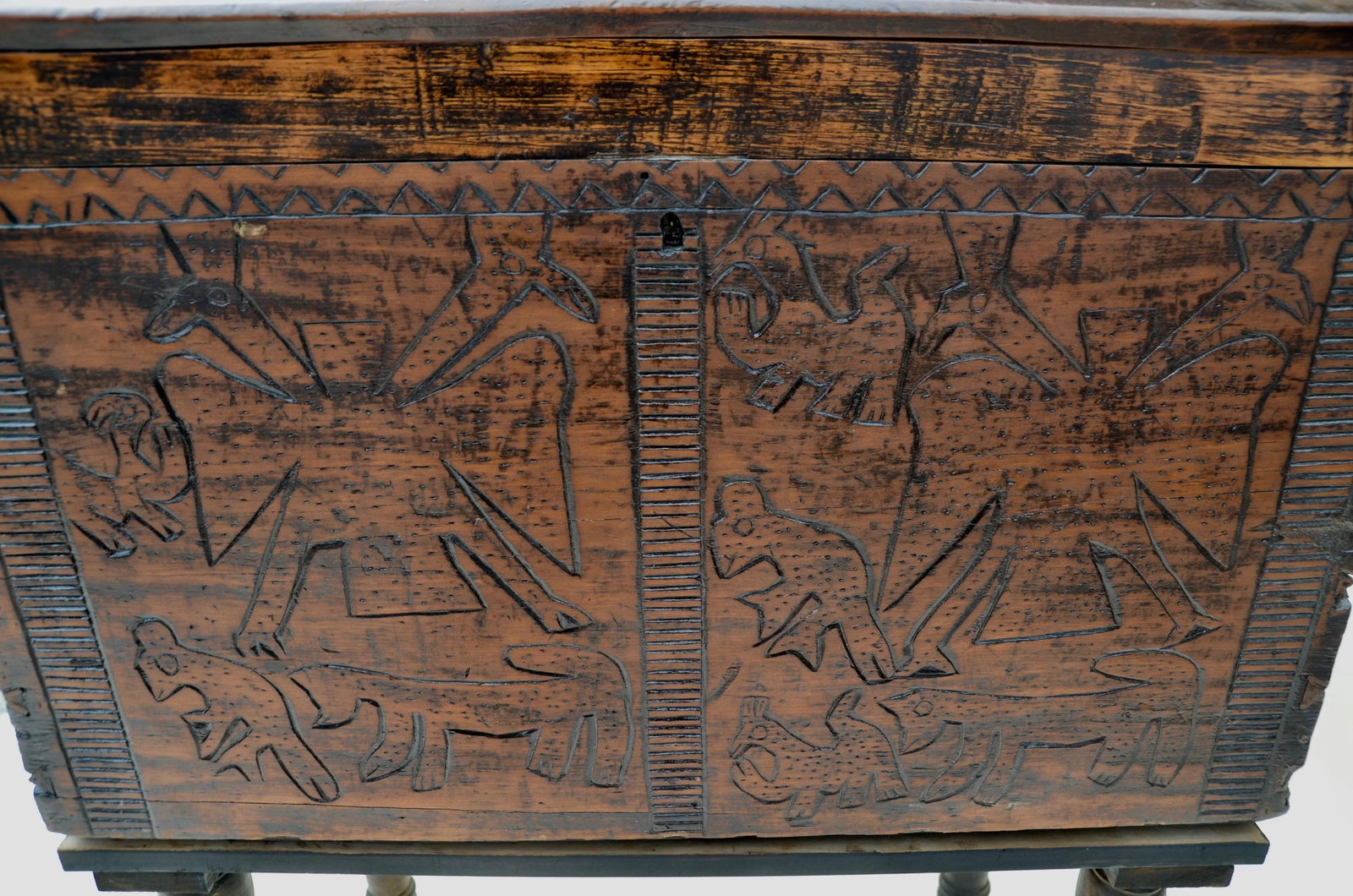 Spanish Colonial Wood Carved Chest - 9