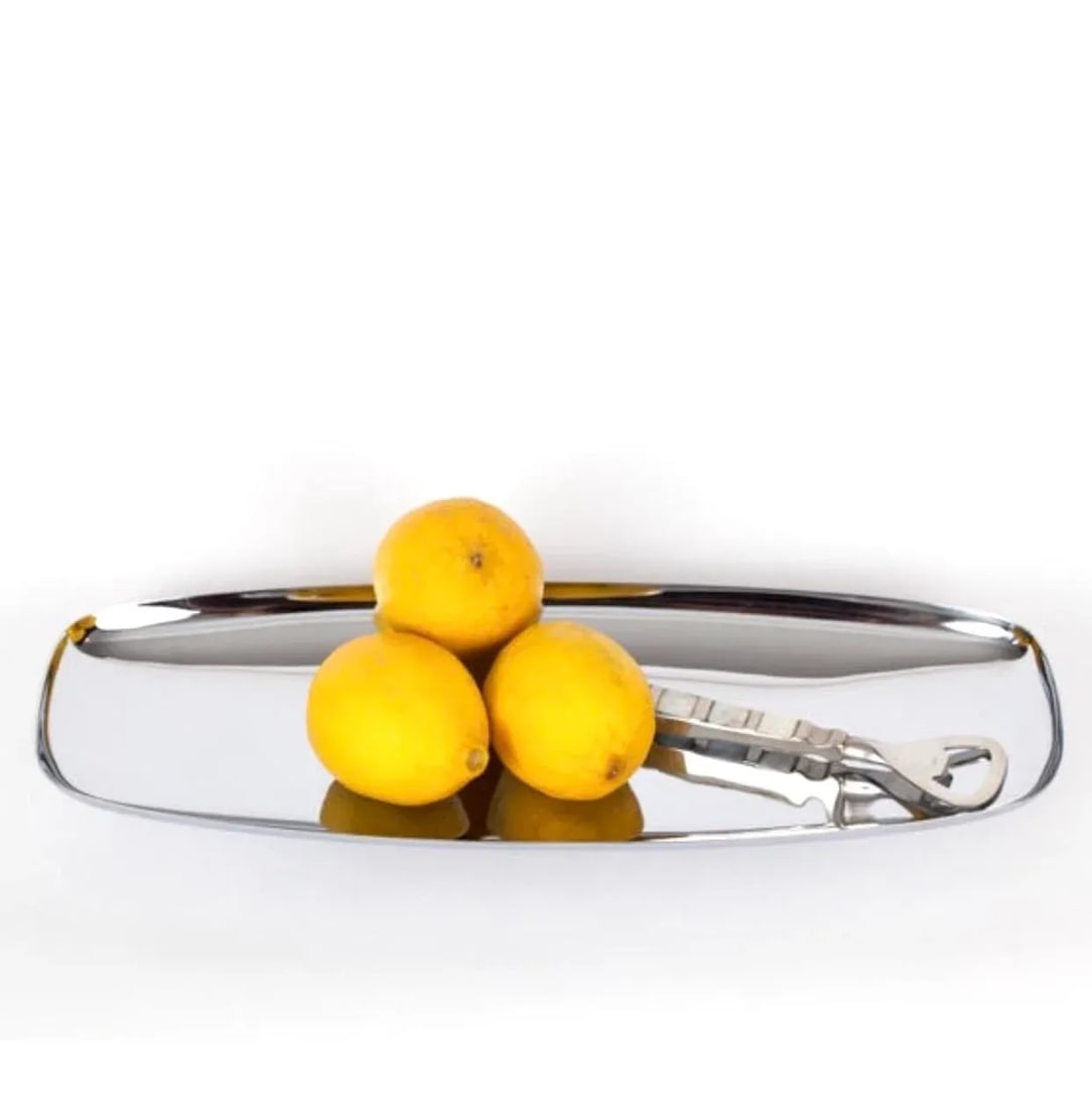 Vintage Polished Steel and Walnut Tray - 2