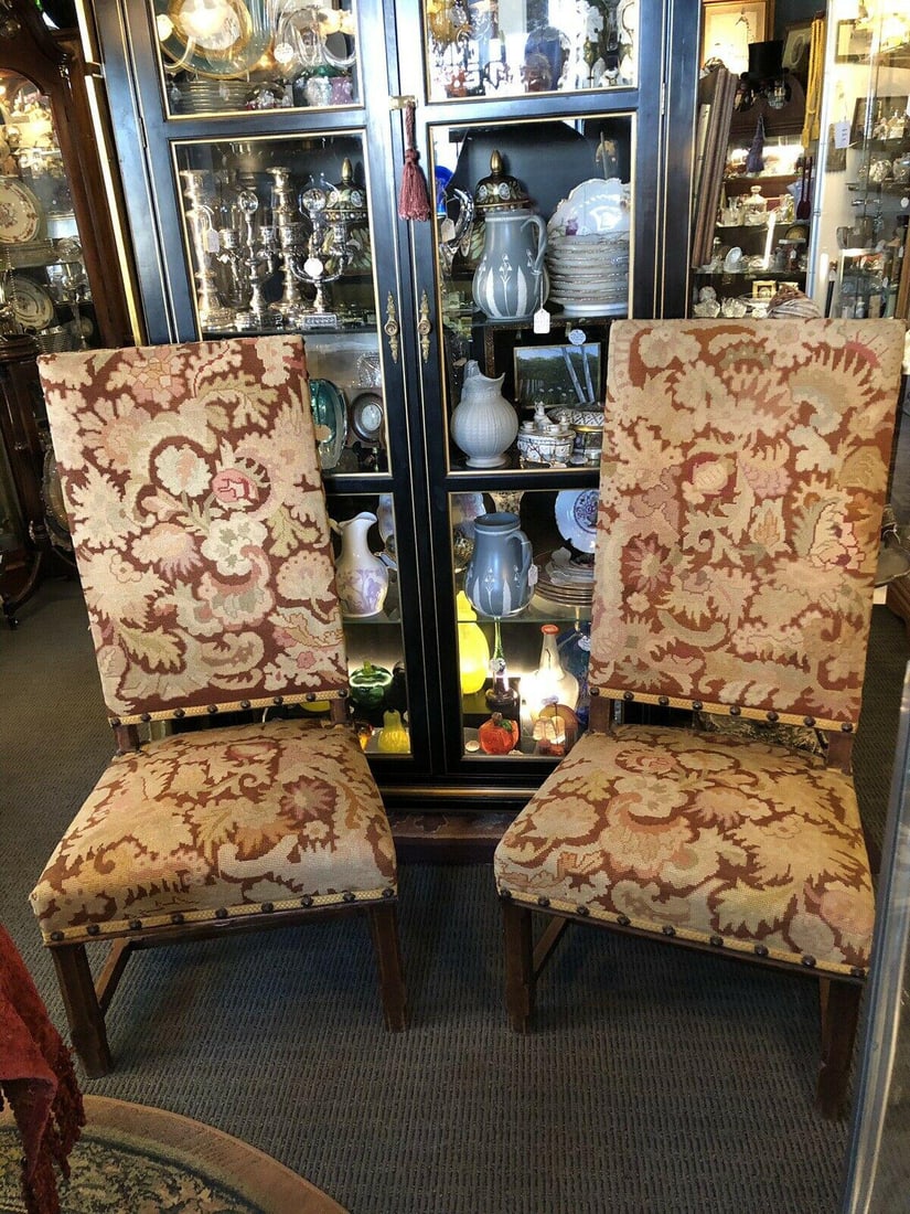 Early 18th Century Fireside Chairs Arts & Crafts Upholstery - a Pair - 10