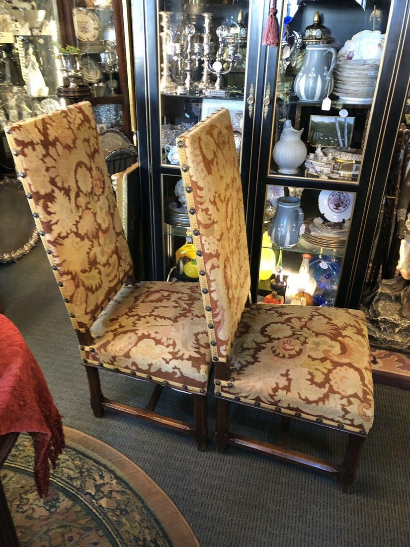 Early 18th Century Fireside Chairs Arts & Crafts Upholstery - a Pair - 2