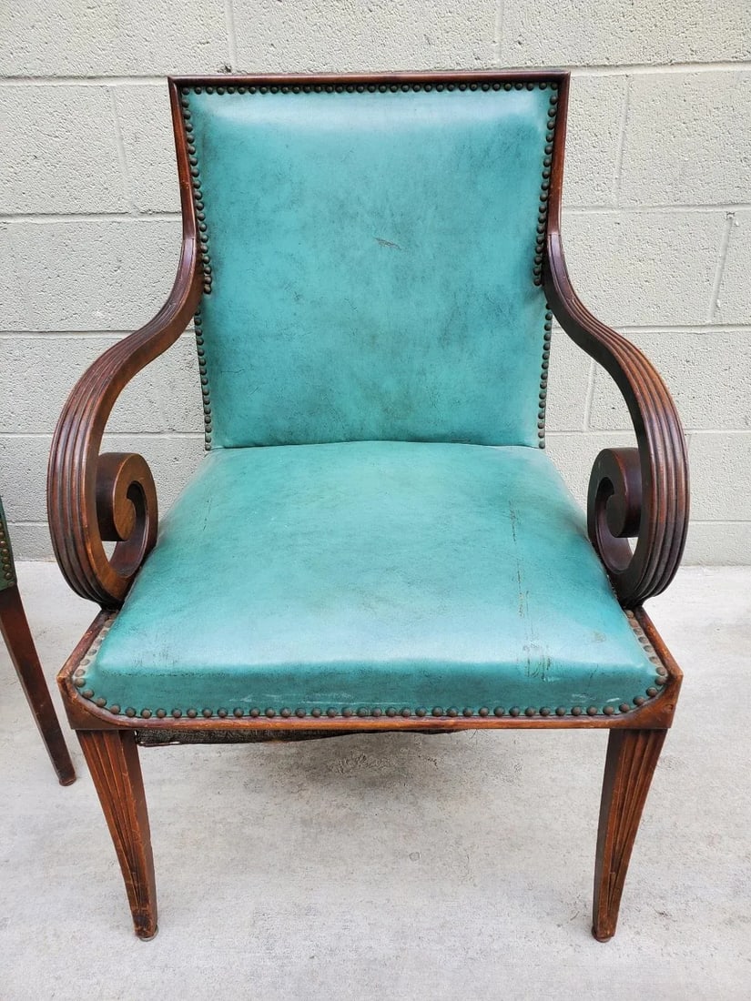 1940s Chairs With Curved Arms, a Pair - 5