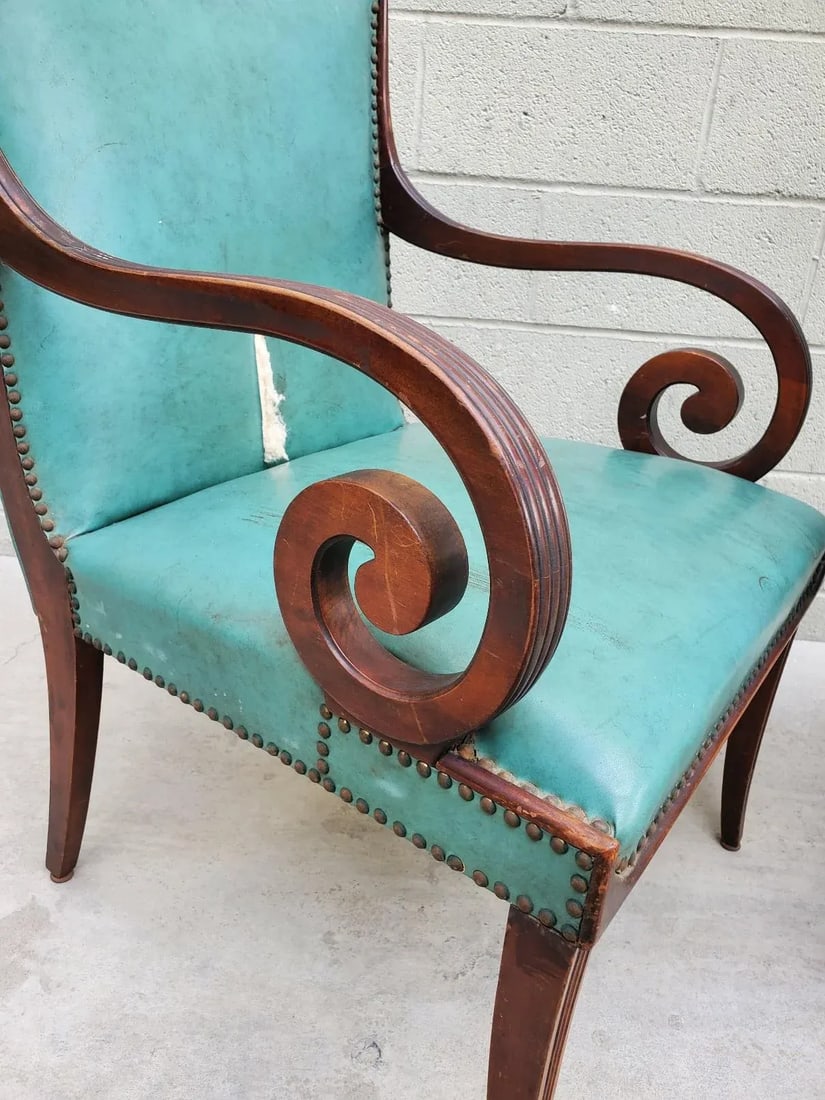 1940s Chairs With Curved Arms, a Pair - 6