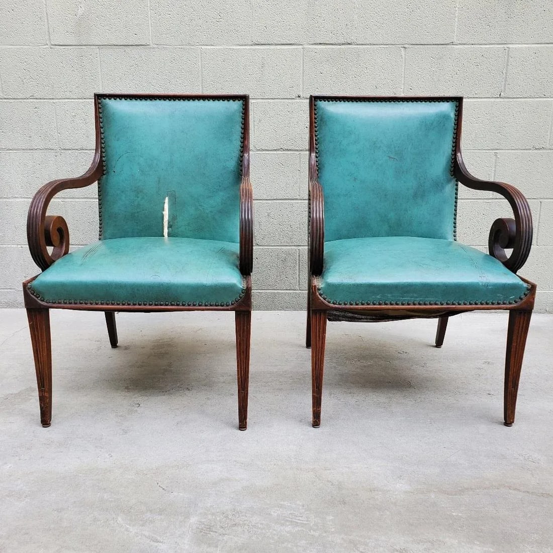 1940s Chairs With Curved Arms, a Pair - 8