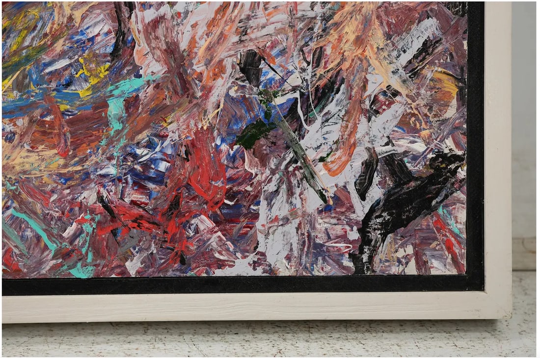 Late 20th Century Midcentury Modern Abstract Expressionist Oil on Canvas Painting, Signed Steven Jen - 2