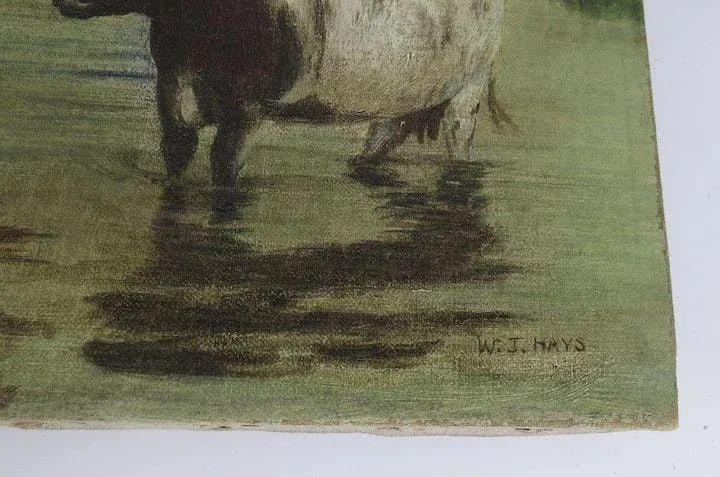 Mid 19th Century Oil on Canvas by William Jacob Hays, SR. (1830-1875) Cows River - 5