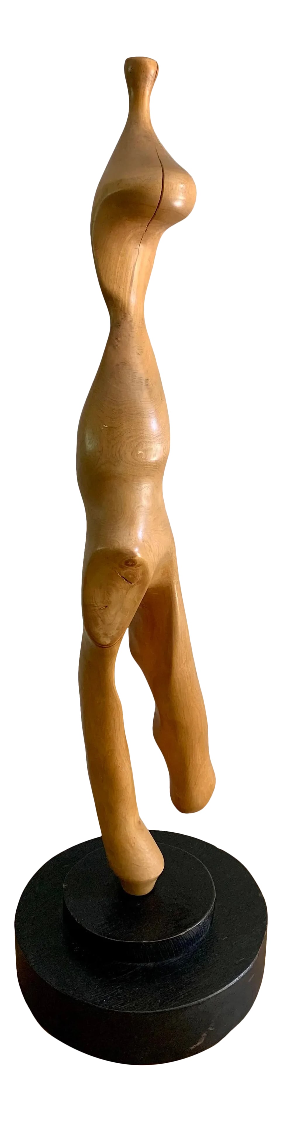 Modernist Abstract Wood Sculpture - Signed Donald Saxby: Incredible Orange Wood Sculpture by noted Bay Area artist Donald Saxby. Details utilized in this piece are reminiscent of the work of Doug Ayers. Signed and dated on the base and signed at the bottom 