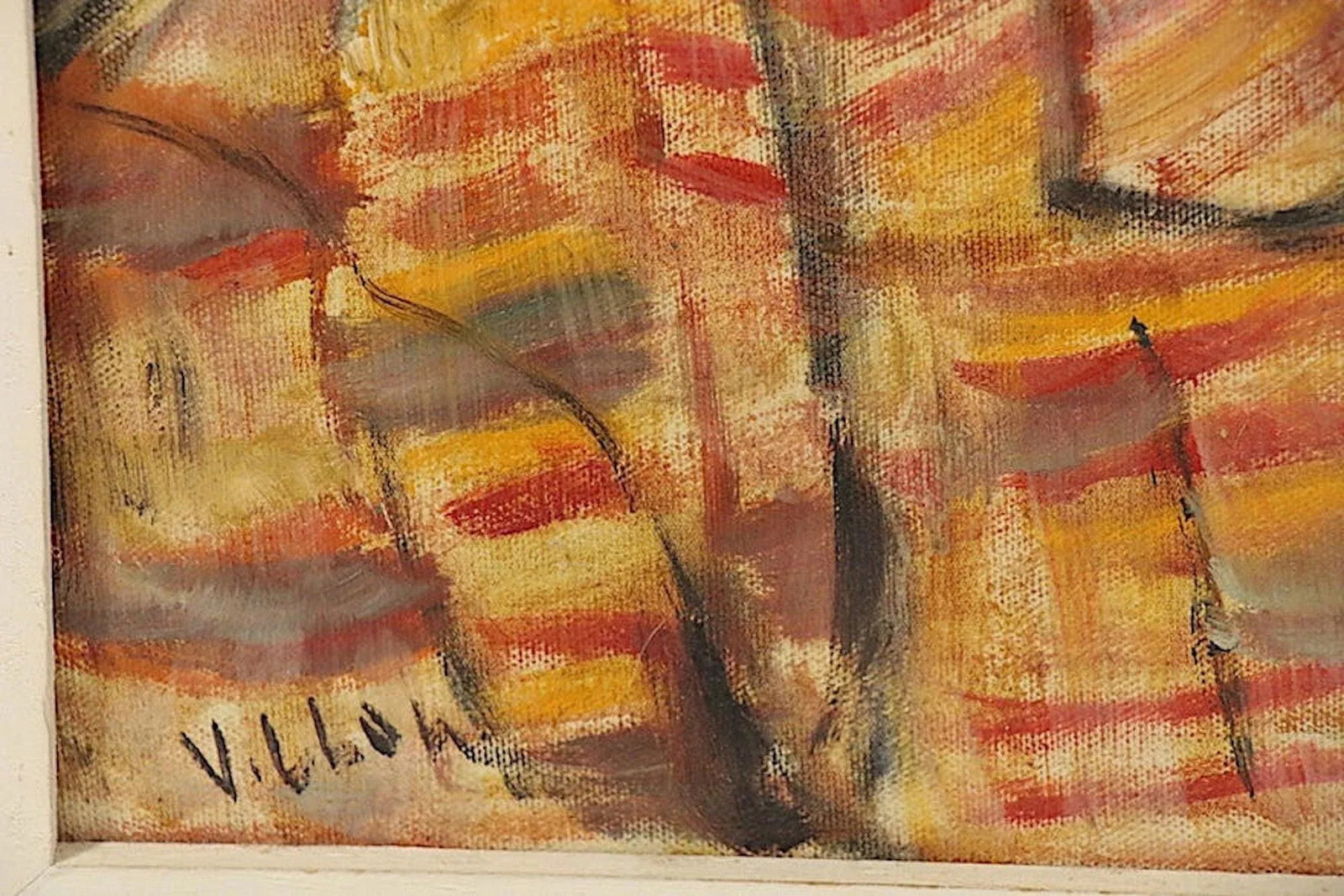 Original Mid 20th Century Oil/Canvas-Portrait-Southern European Man-Signed "Villon" - 6