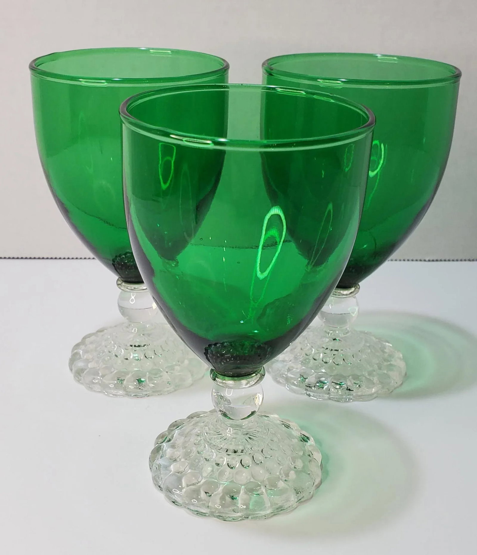 Mid Century Anchor Hocking Boppie Wine Glass Set of 3 - 5