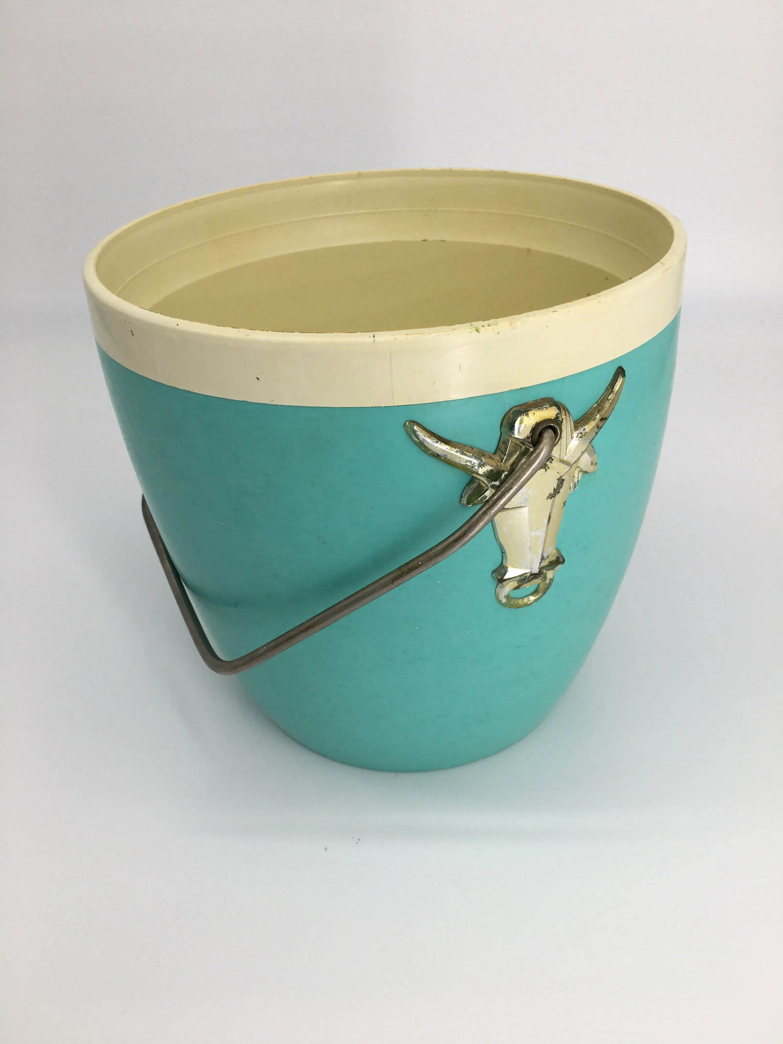 Mid 20th Century Teal Longhorn Ice Bucket - 4