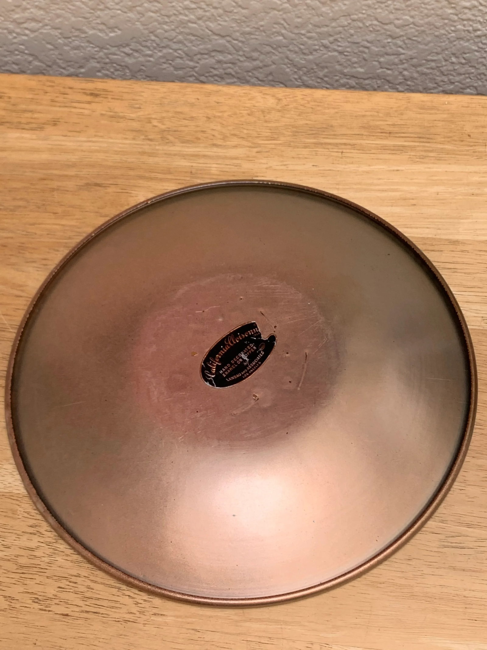 Midcentury Copper Enamel Abstract Tray - 3