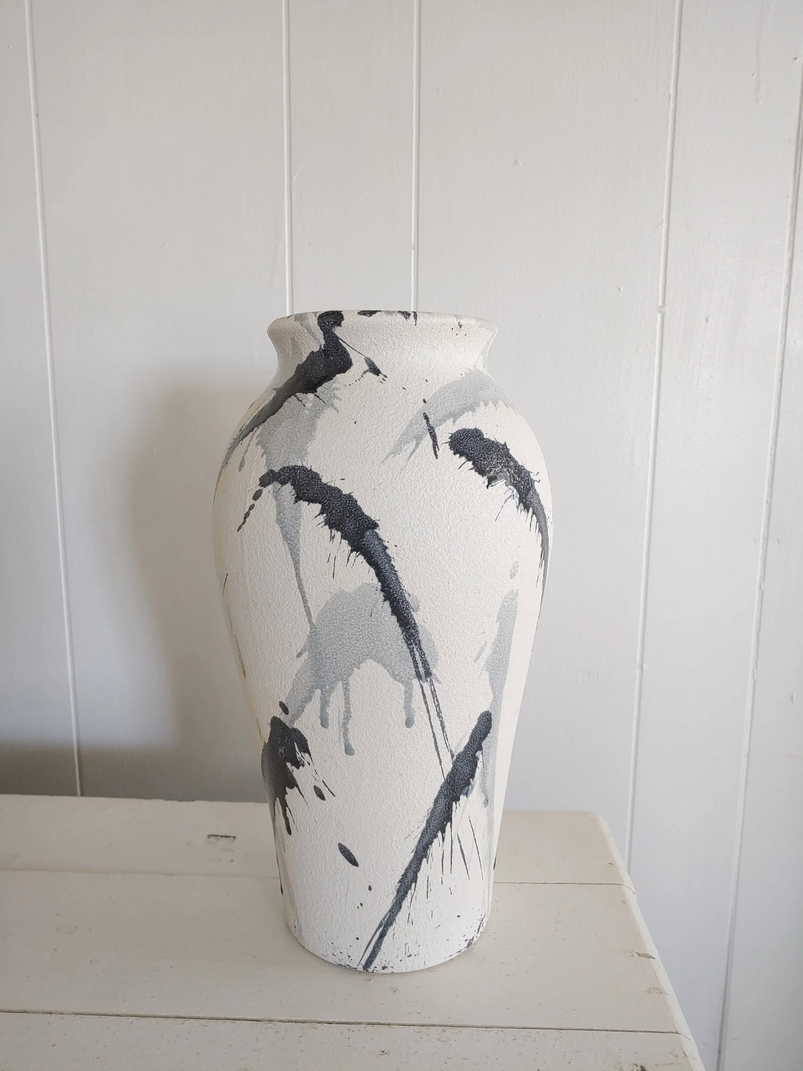 Vintage 1980s Harris Potteries Abstract Splatters Vase - 3