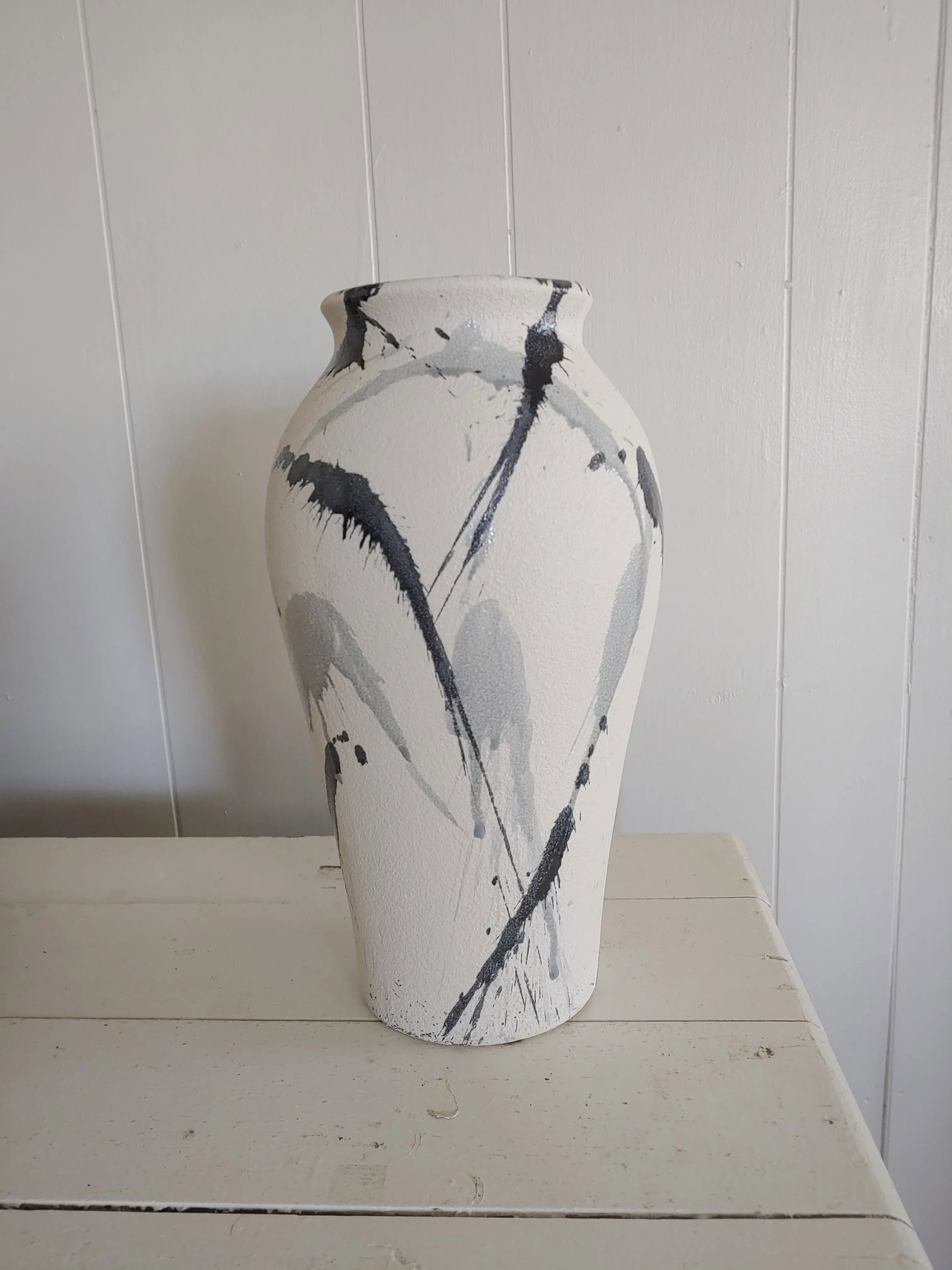 Vintage 1980s Harris Potteries Abstract Splatters Vase - 4