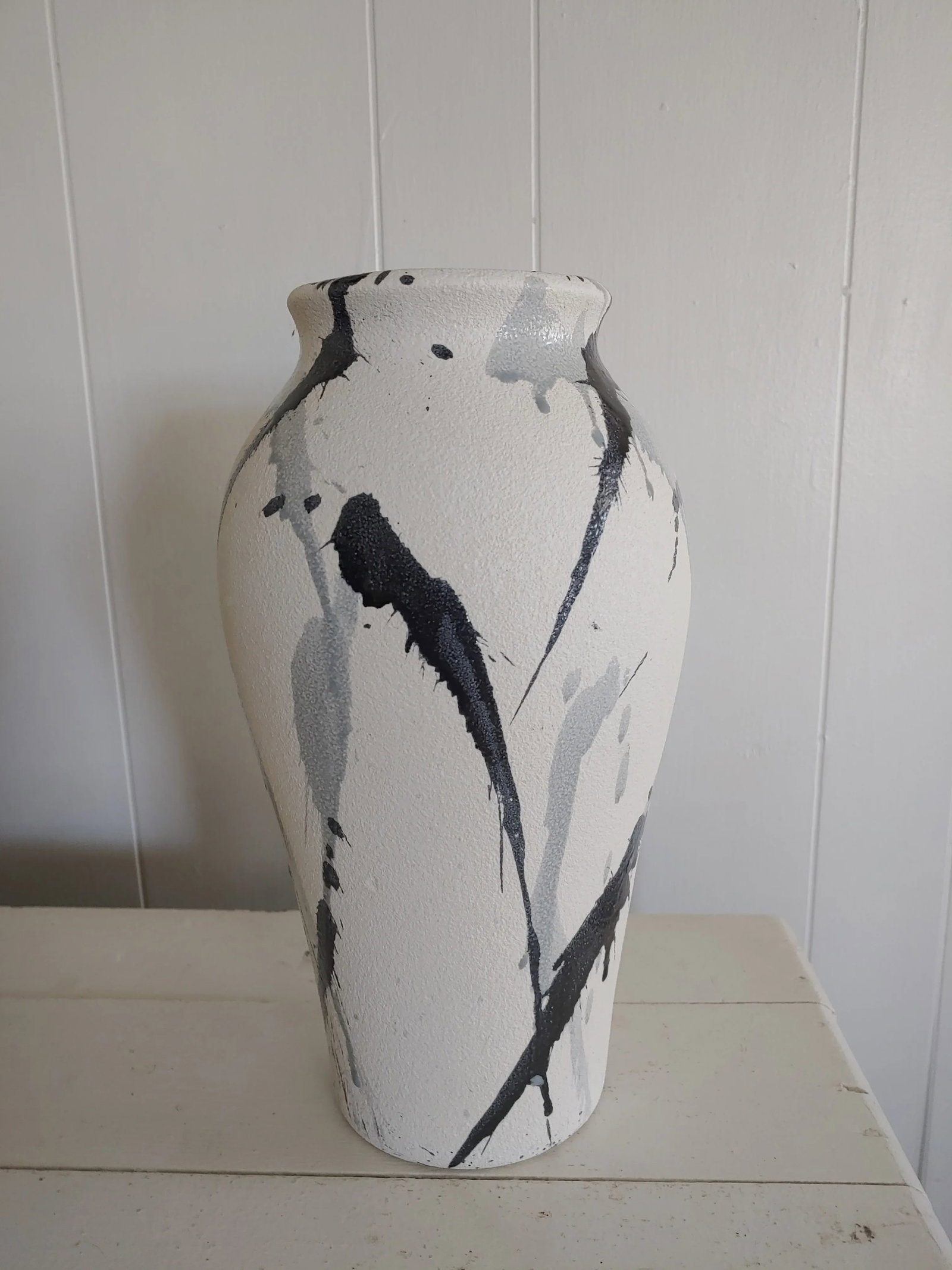 Vintage 1980s Harris Potteries Abstract Splatters Vase - 5