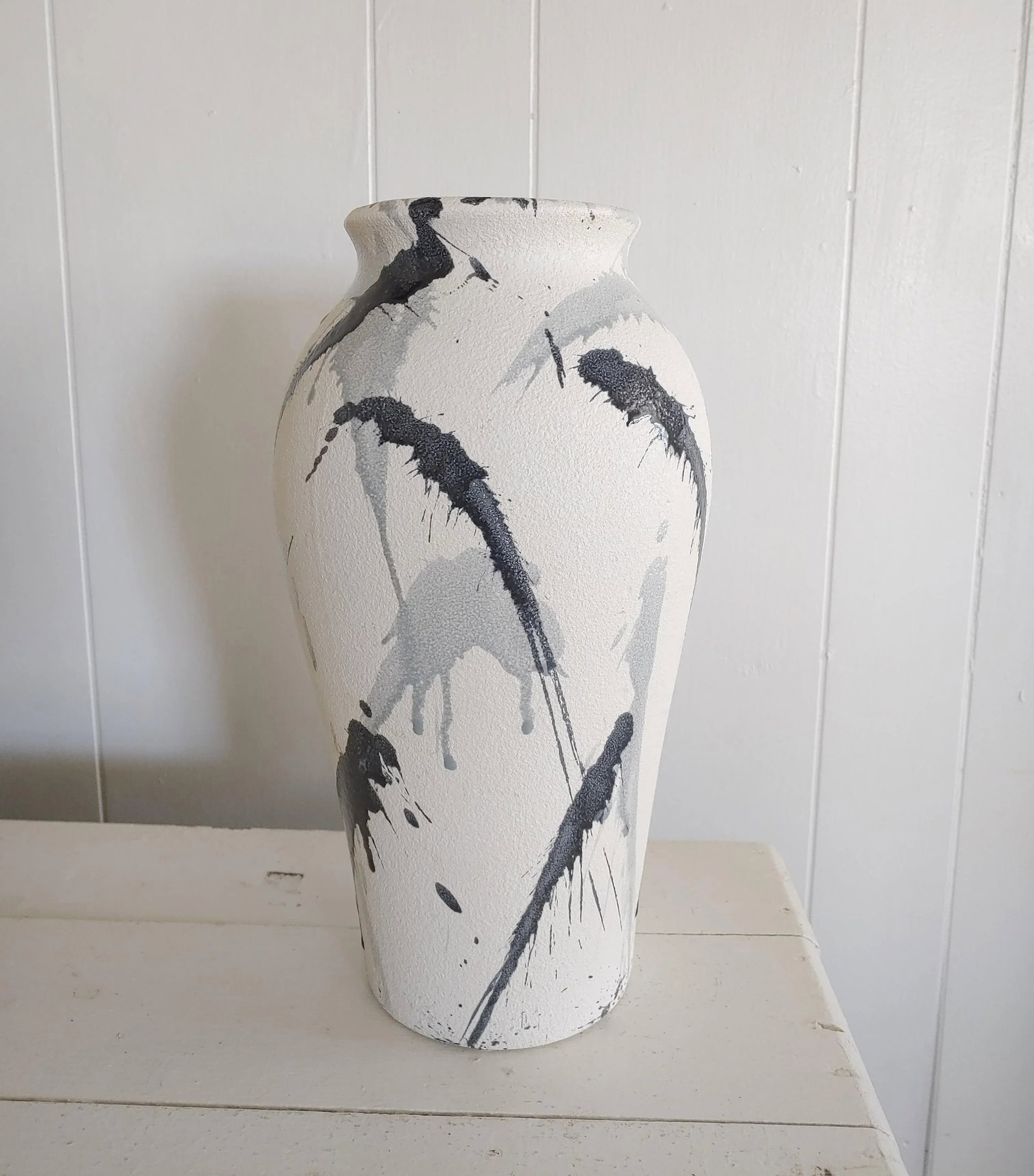 Vintage 1980s Harris Potteries Abstract Splatters Vase - 8
