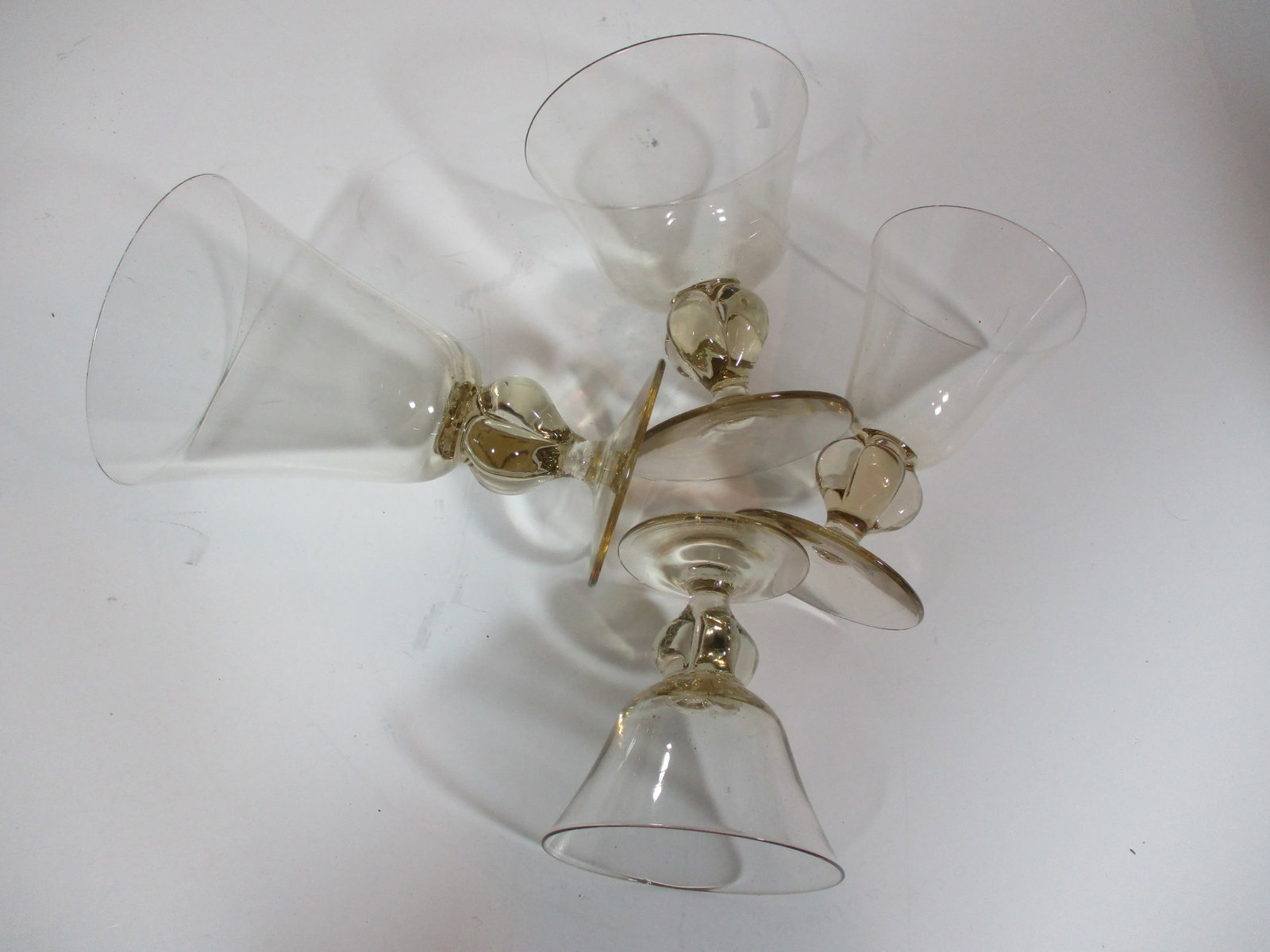 1960s Yellow Tint Stemmed Glassware - 22 Pieces - 6