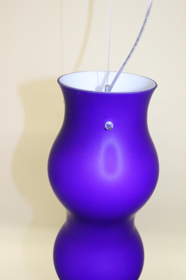 1990s Modern Murano Pendant Lamp Blue Glass - 5