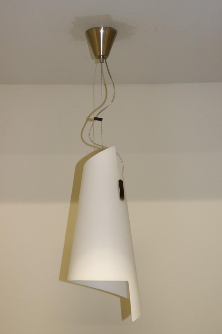Itaca 1990s Modern Murano Luce Pendant Lamp White Glass - 10