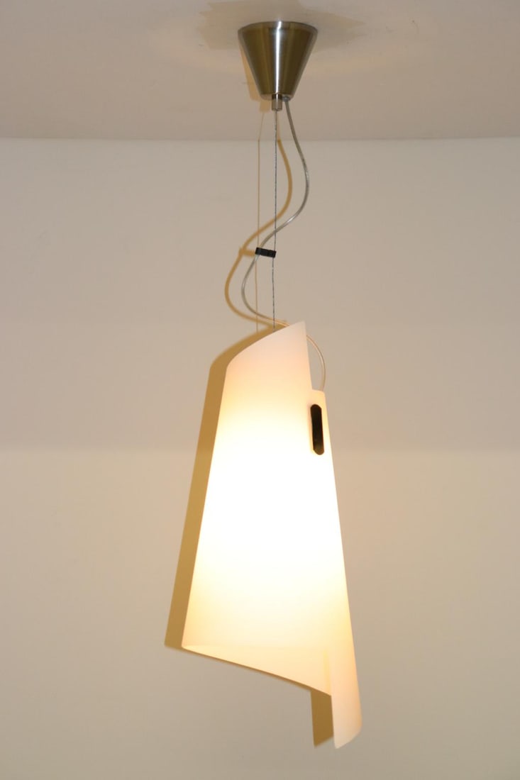 Itaca 1990s Modern Murano Luce Pendant Lamp White Glass - 2