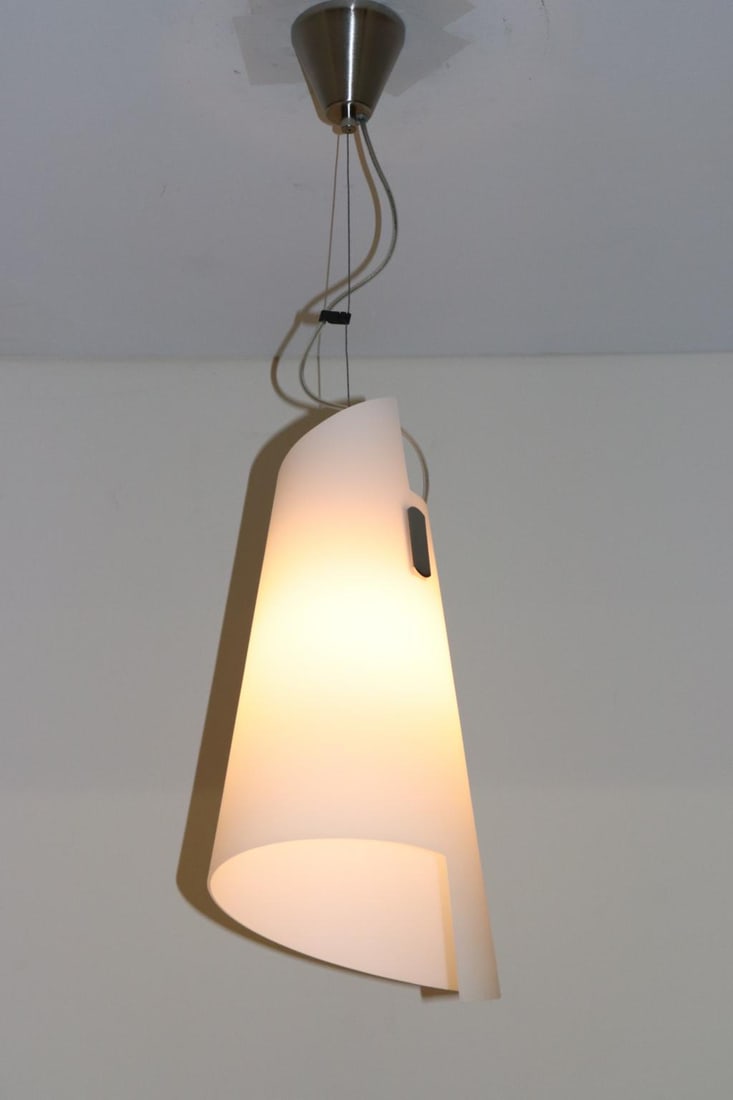 Itaca 1990s Modern Murano Luce Pendant Lamp White Glass - 5