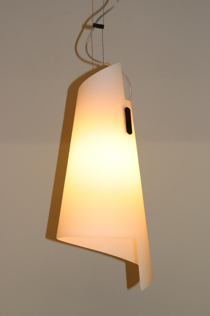 Itaca 1990s Modern Murano Luce Pendant Lamp White Glass - 7