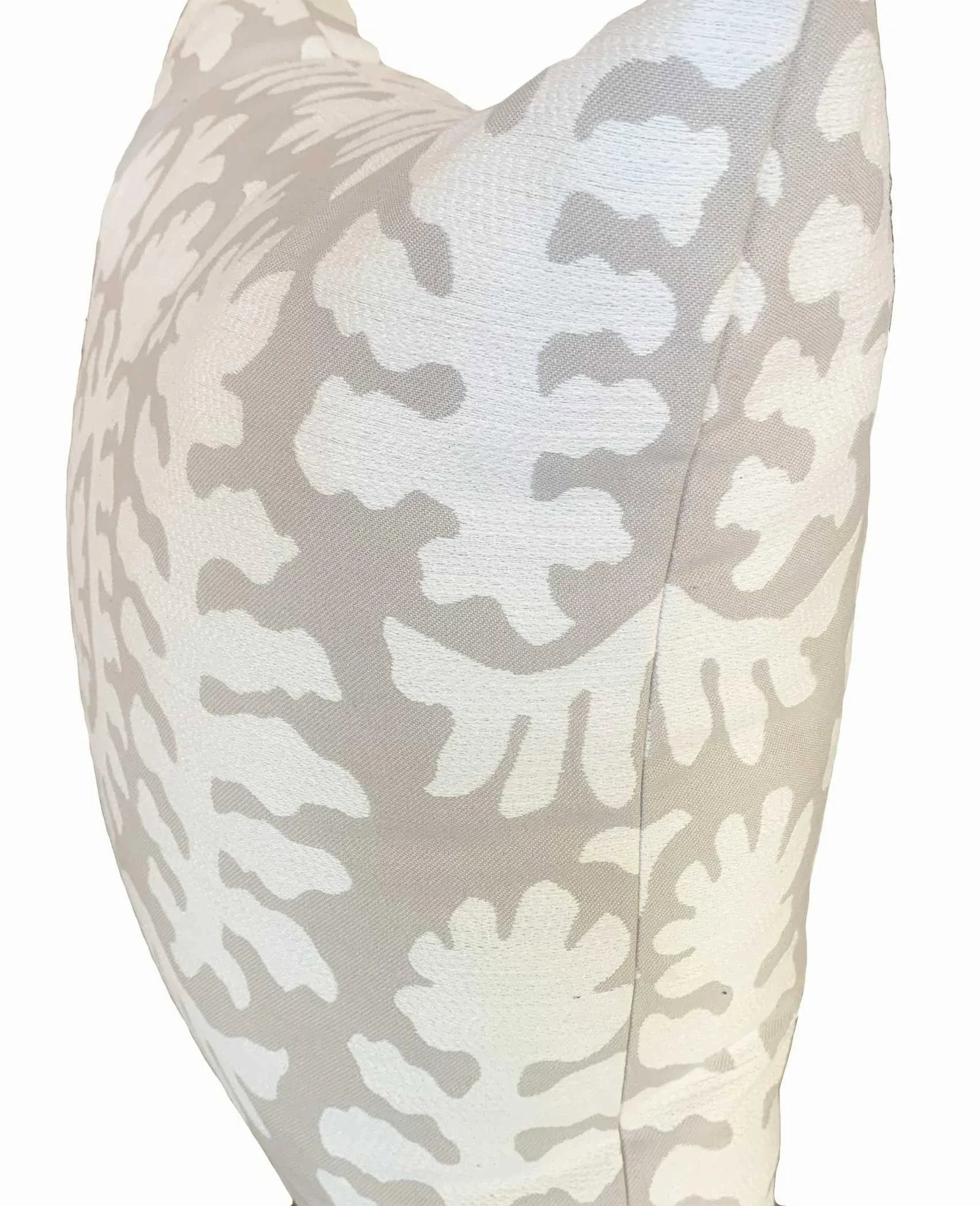 Taupe and White Medallion Pillows - A Pair - 3