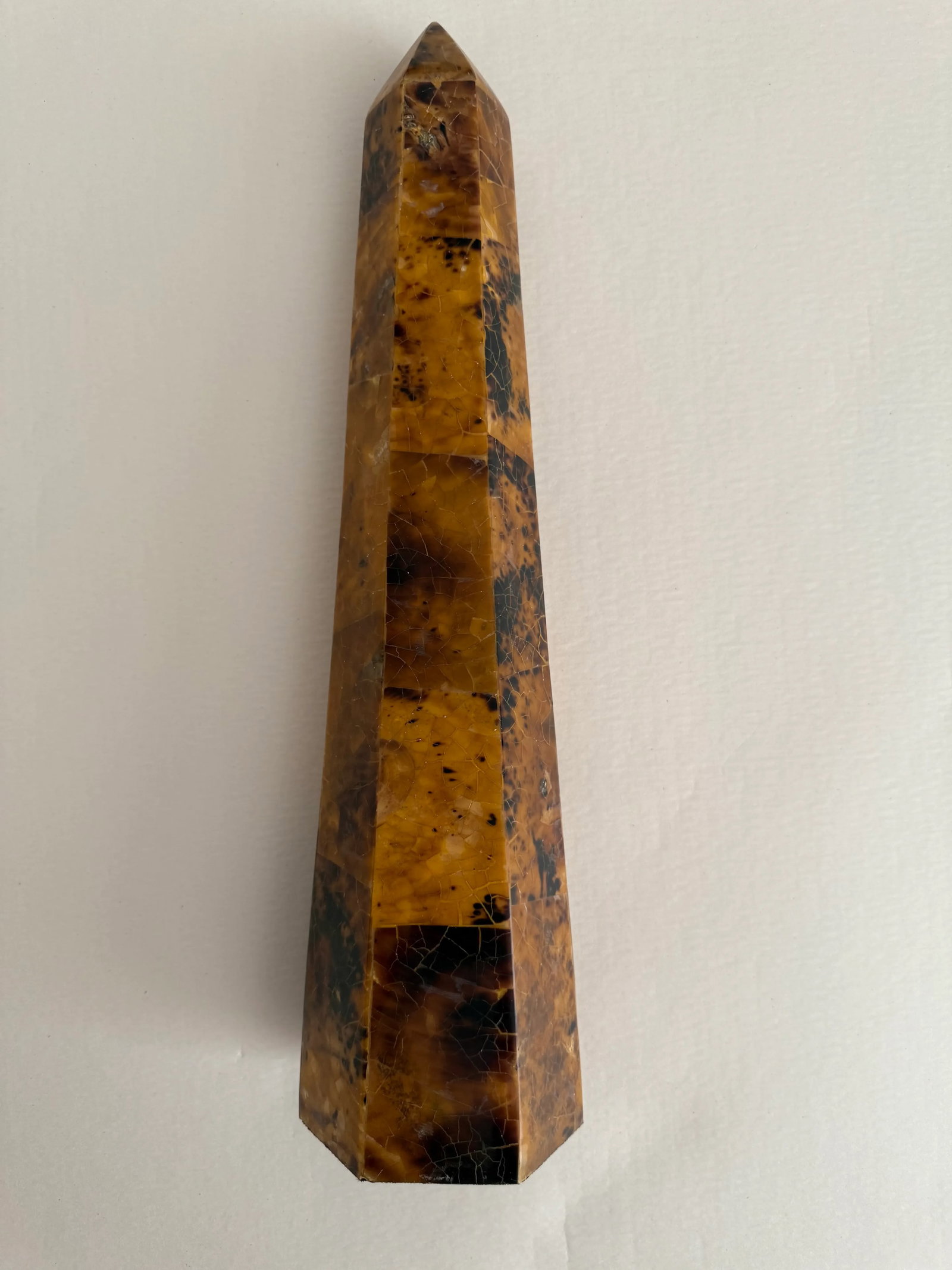 Brown Faux Tortoise Shell Obelisk - 5