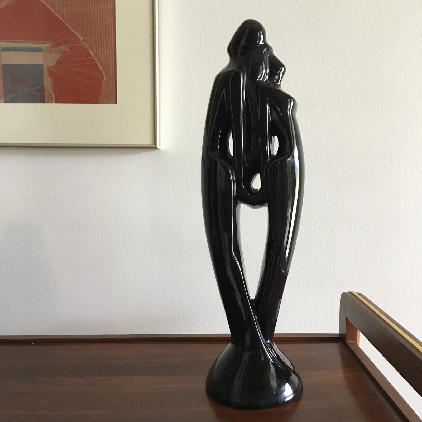 Vintage 1980s Haeger Lovers Art Deco Statue - 2