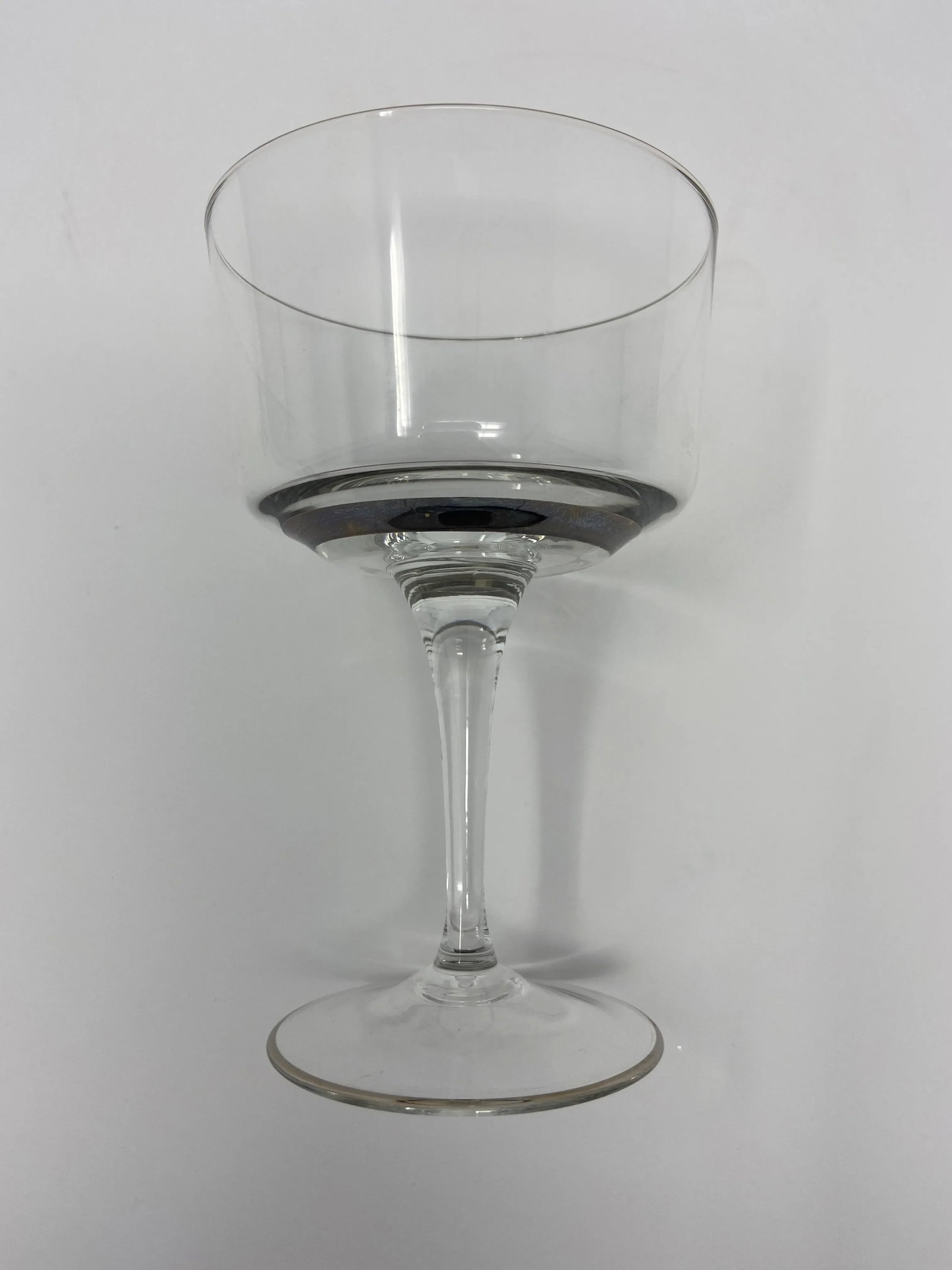 Mid-Century Silver Banded Tall Wine Coupes - Set of 10 - 4
