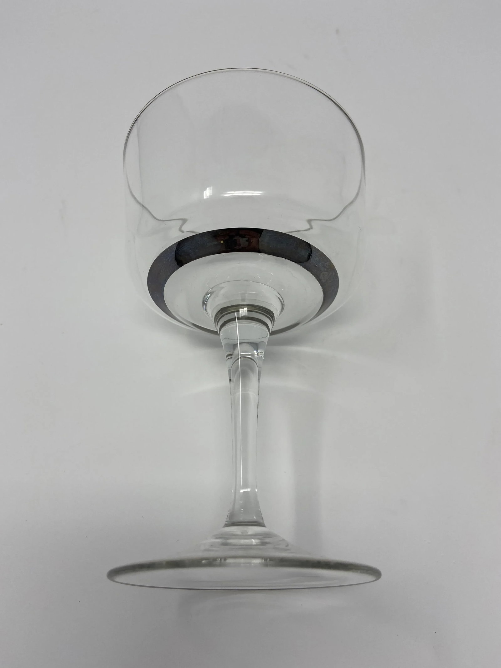 Mid-Century Silver Banded Tall Wine Coupes - Set of 10 - 5