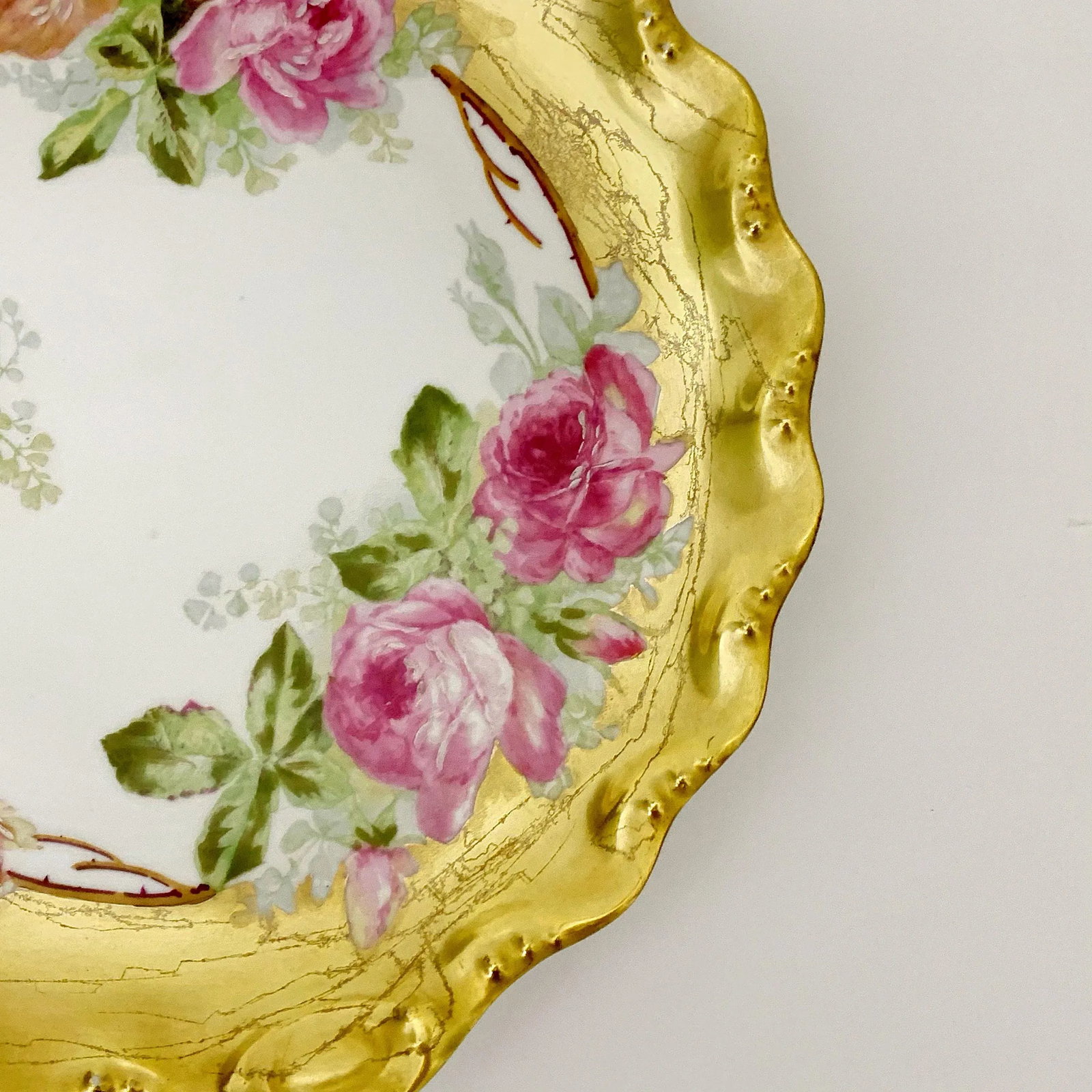 Antique Early 1900s Art Nouveau Blakeman & Henderson Coiffe Limoges Hand-Painted Porcelain Cake Plat - 4
