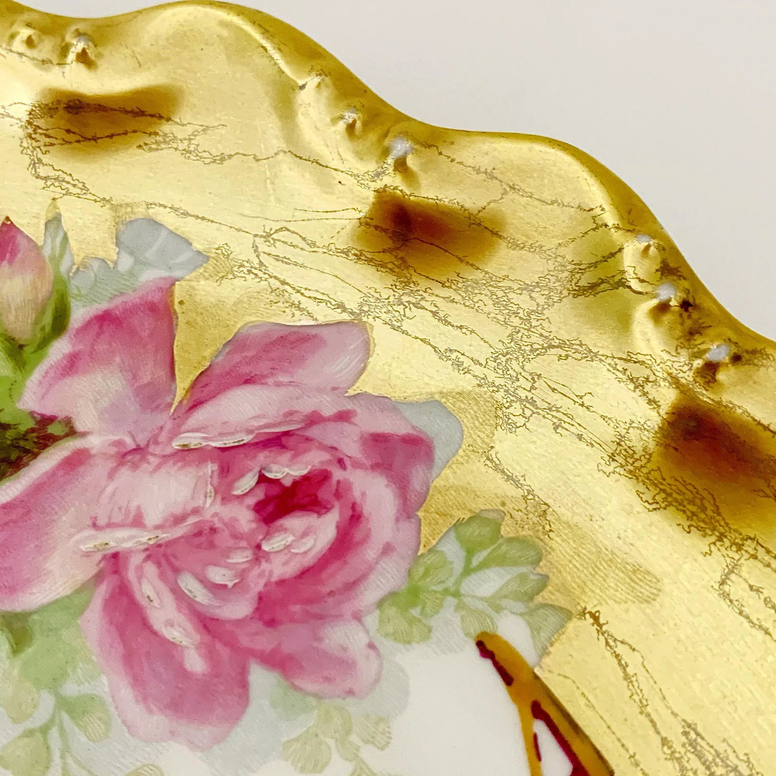 Antique Early 1900s Art Nouveau Blakeman & Henderson Coiffe Limoges Hand-Painted Porcelain Cake Plat - 5