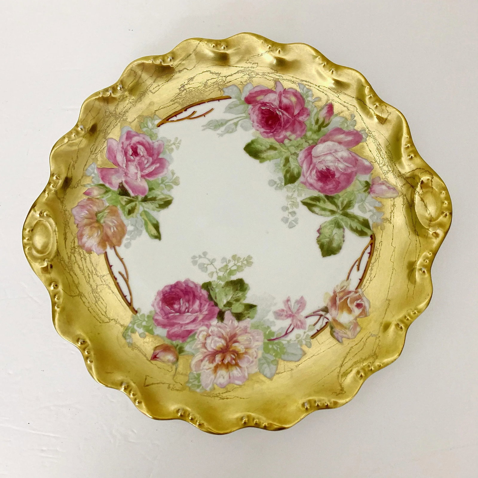 Antique Early 1900s Art Nouveau Blakeman & Henderson Coiffe Limoges Hand-Painted Porcelain Cake Plat - 7