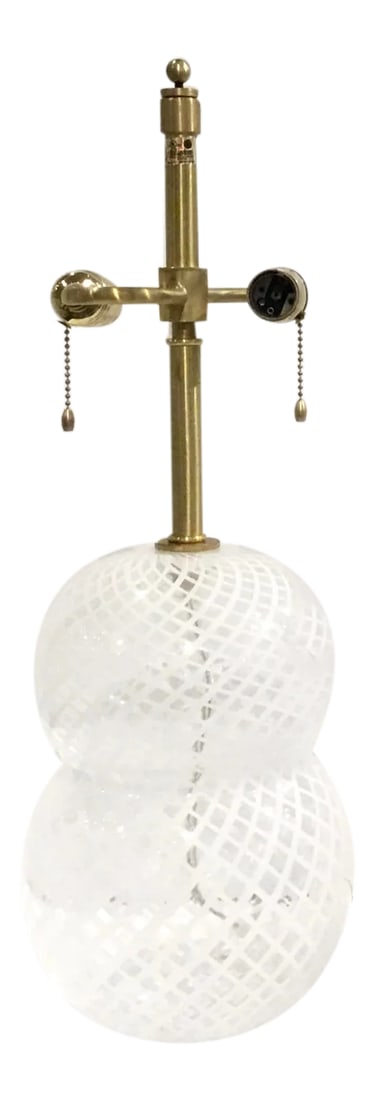 Barbara Barry Modern Geometric White and Gold Murano Glass Table Lamp (1 of 5)