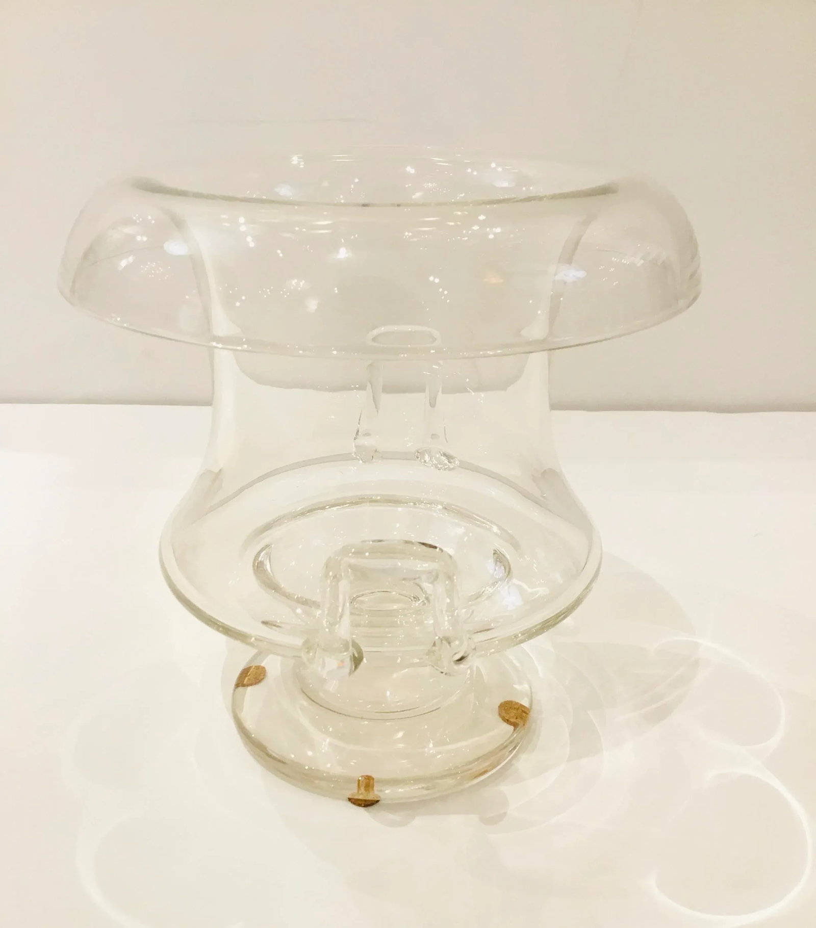 Steuben Roll Top Art Glass Vase With Handles - 4