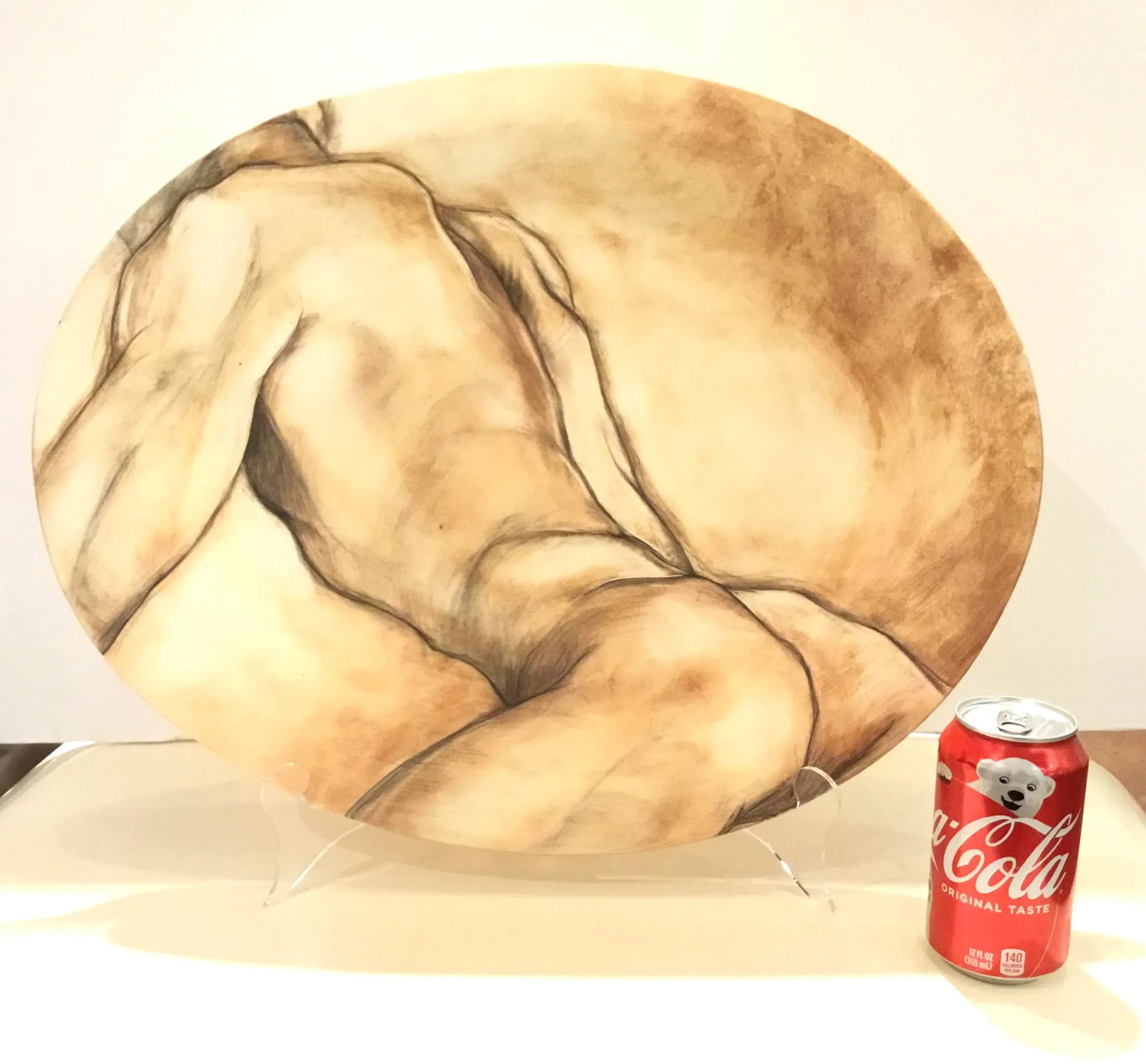 Hand Painted Signed Male Nude Study Plate - 3