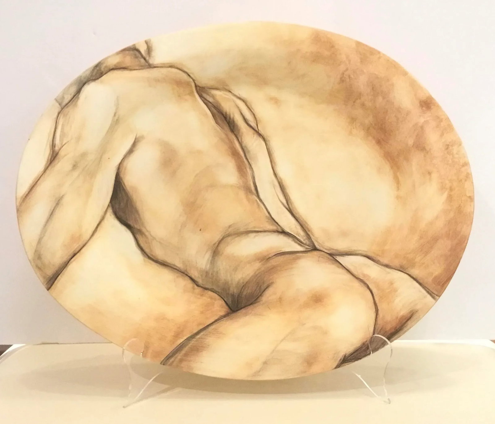 Hand Painted Signed Male Nude Study Plate - 5