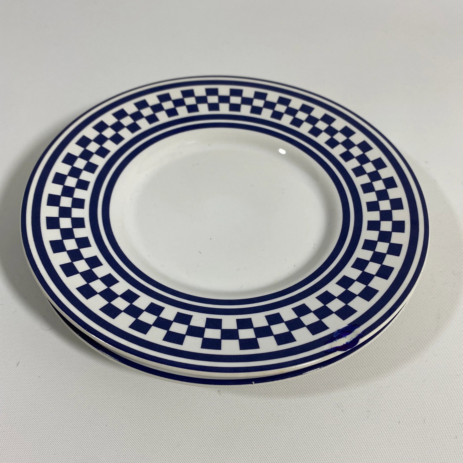1994 Classic Checks Checkerboard Blue Coffee/Tea Cups Set of 2 - 7