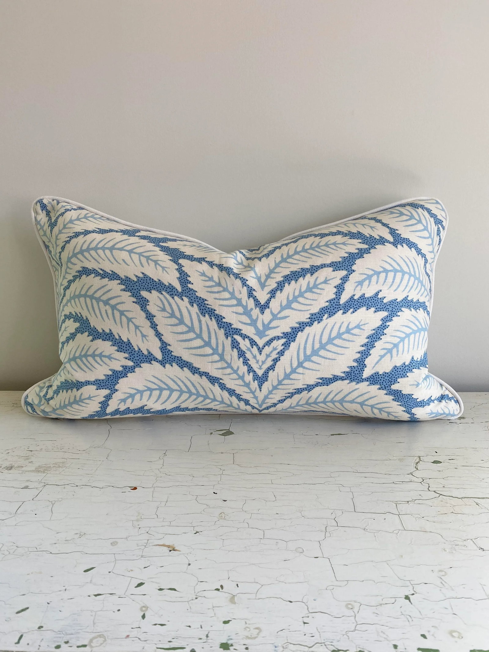 Traditional Lumbar Pillow in Brunschwig & Fils "Talavera" - 6